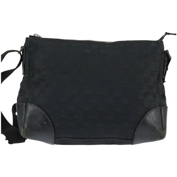 GUCCI GG Canvas Shoulder Bag Black Silver 114273 Auth 147943 - Picture 3 of 15